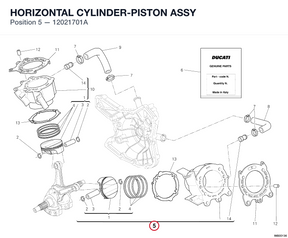 HORIZONTAL CYLINDER-PISTON ASSY 12021701A diagram position