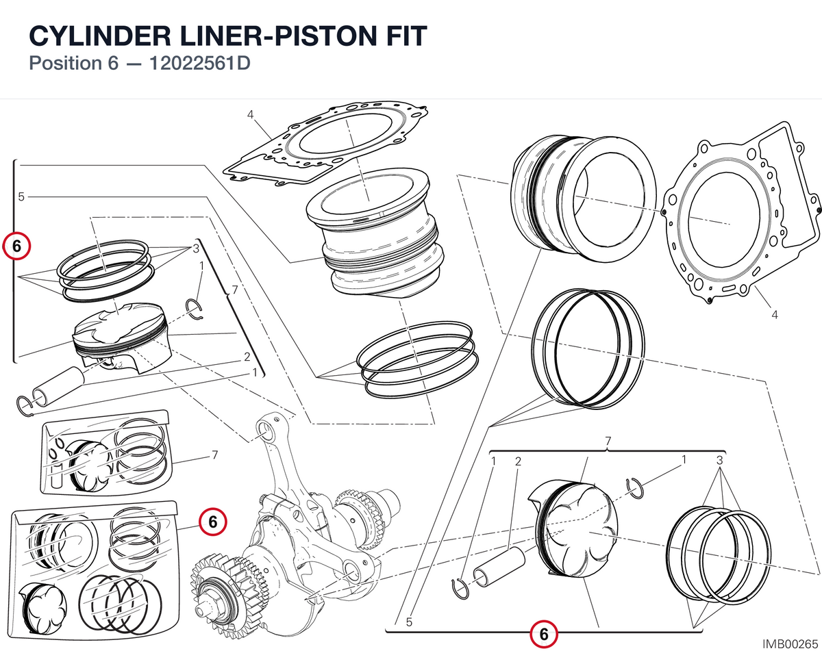 CYLINDER LINER-PISTON FIT 12022561D diagram position
