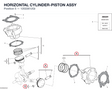 HORIZONTAL CYLINDER-PISTON ASSY 12022612GI diagram position