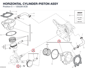 HORIZONTAL CYLINDER-PISTON ASSY 12022613CB diagram position