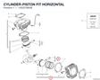 CYLINDER-PISTON FIT HORIZONTAL 12022766AB diagram position