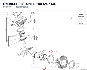 CYLINDER-PISTON FIT HORIZONTAL 12022766AB diagram position
