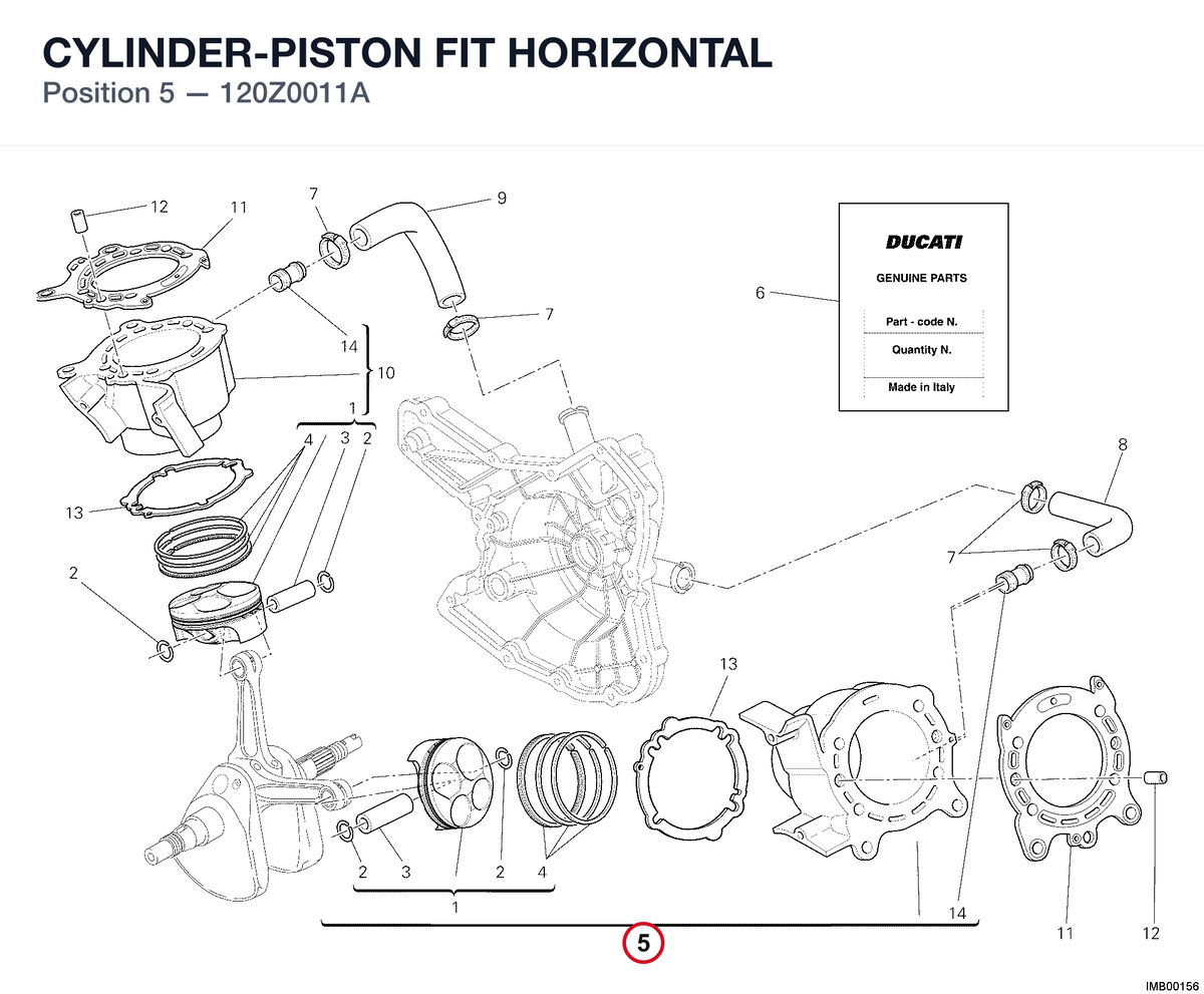 CYLINDER-PISTON FIT HORIZONTAL 120Z0011A diagram position