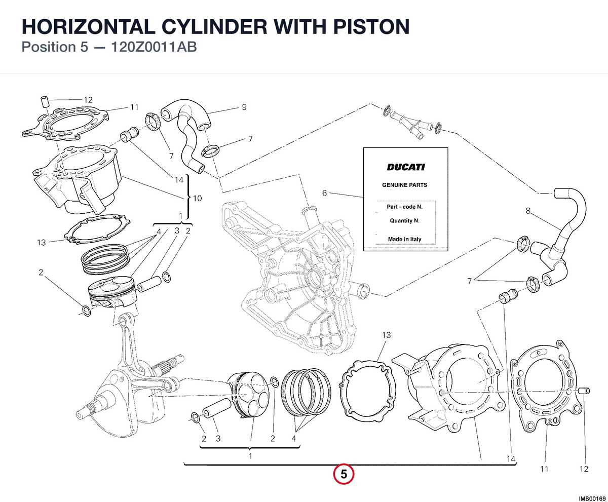HORIZONTAL CYLINDER WITH PISTON 120Z0011AB diagram position
