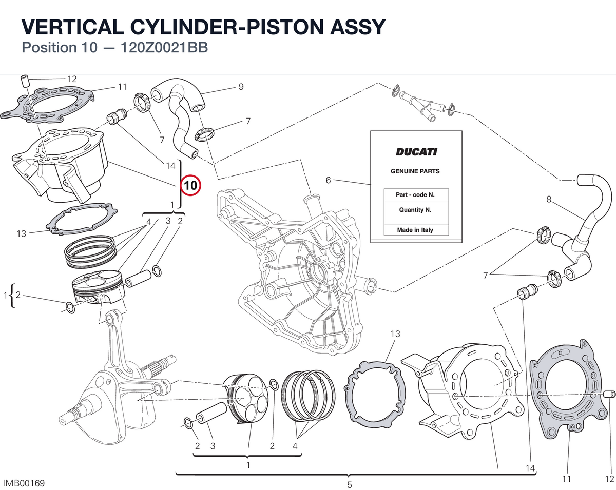 VERTICAL CYLINDER-PISTON ASSY 120Z0021BB diagram position