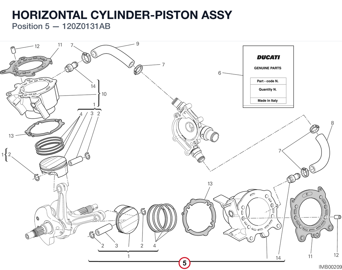 HORIZONTAL CYLINDER-PISTON ASSY 120Z0131AB diagram position