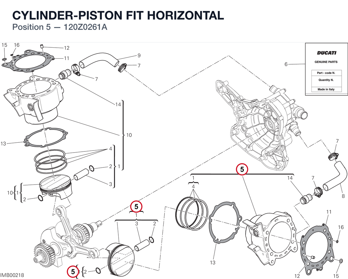 CYLINDER-PISTON FIT HORIZONTAL 120Z0261A diagram position