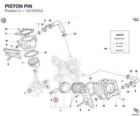 PISTON PIN 12110781A diagram position
