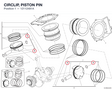 CIRCLIP, PISTON PIN 12112481A diagram position