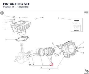 PISTON RING SET 12120231B diagram position