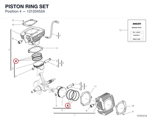 PISTON RING SET 12120452A diagram position