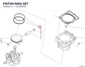 PISTON RING SET 12120861B diagram position