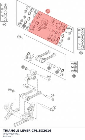Diagram preview: TRIANGLE LEVER CPL.SX2016 (7900408004401)