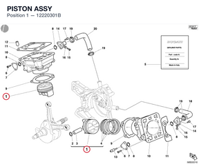 PISTON ASSY 12220301B diagram position