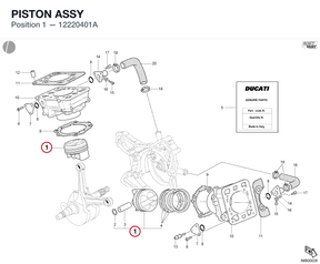 PISTON ASSY 12220401A diagram position