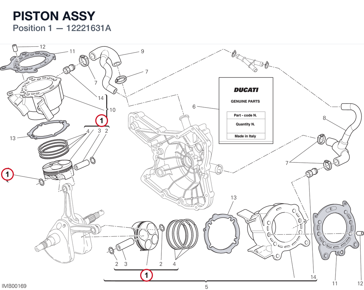 PISTON ASSY 12221631A diagram position