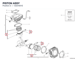 PISTON ASSY 12221651E diagram position