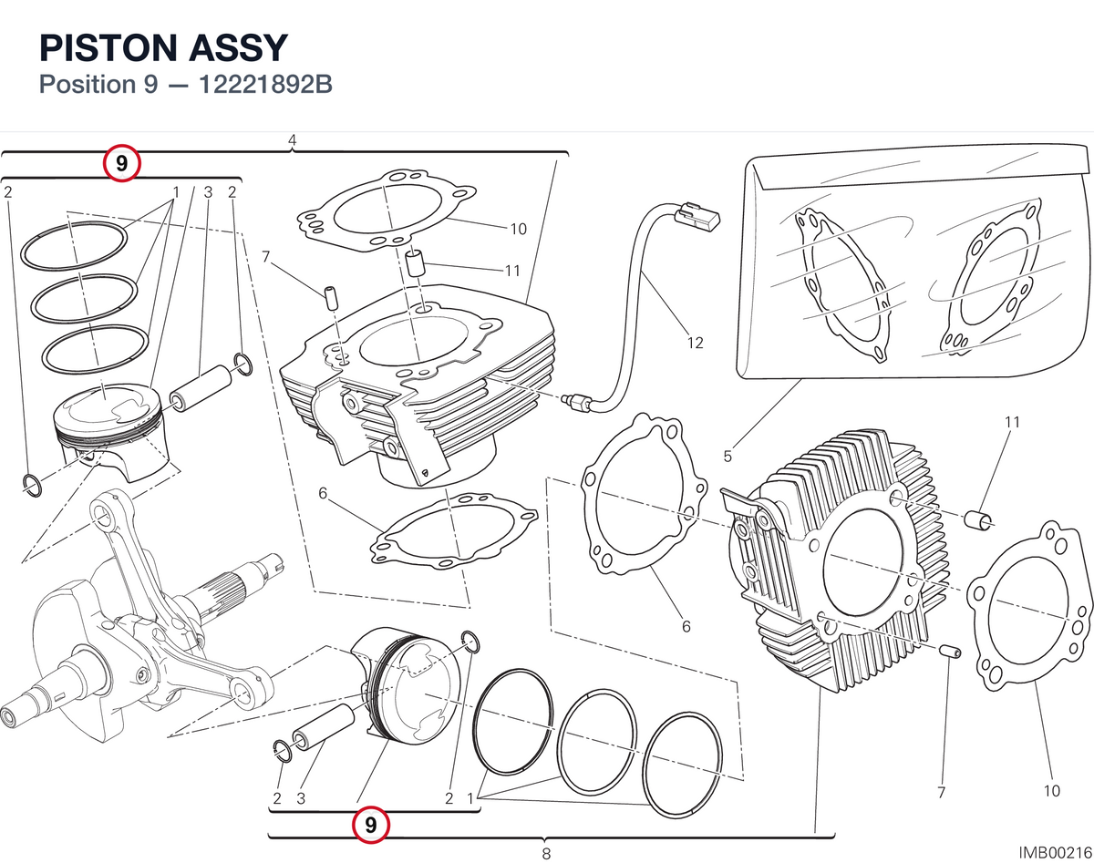 PISTON ASSY 12221892B diagram position