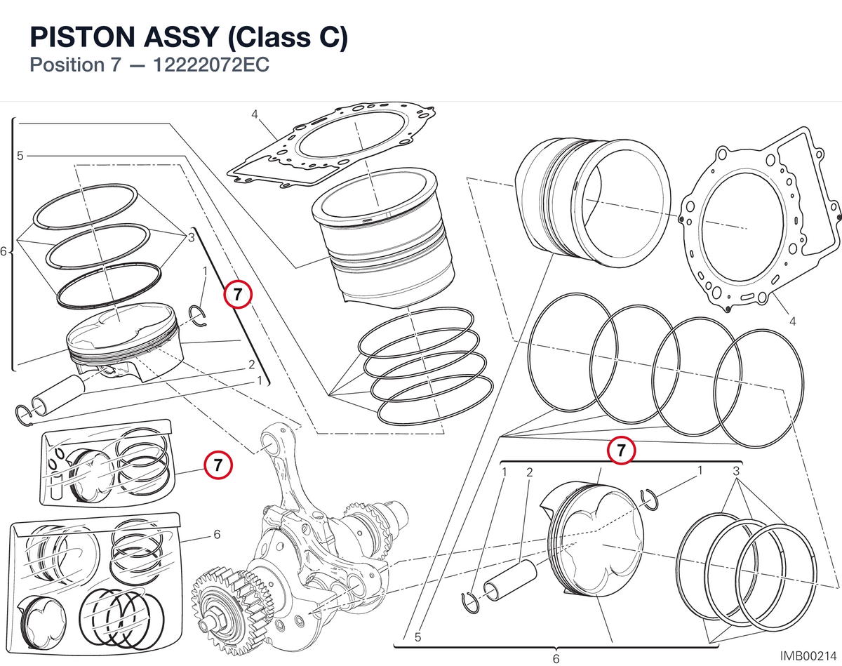 PISTON ASSY (Class C) 12222072EC diagram position