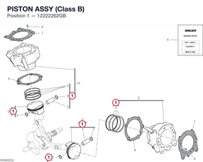 PISTON ASSY (Class B) 12222262GB diagram position
