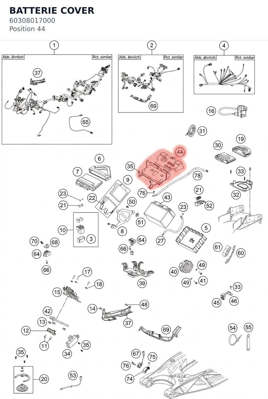 Diagram preview: BATTERIE COVER (60308017000)