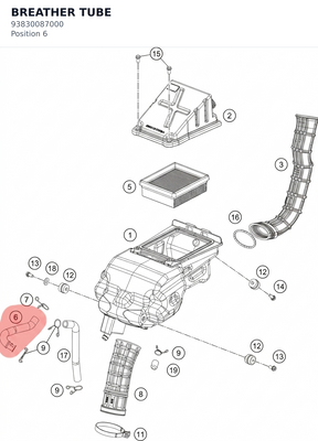 Diagram preview: BREATHER TUBE (93830087000)