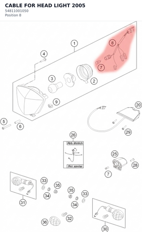 Diagram preview: CABLE FOR HEAD LIGHT      2005 (54811001050)
