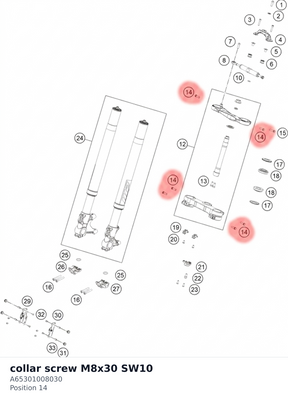Diagram preview: collar screw M8x30 SW10 (A65301008030)