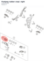 Diagram preview: Footpeg rubber cmpl. right (61903041010)