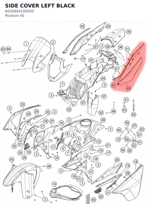 Diagram preview: SIDE COVER LEFT BLACK (6030804100030)