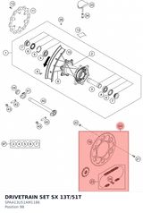 Diagram preview: DRIVETRAIN SET SX 13T/51T (SPAA13U51AM1186)