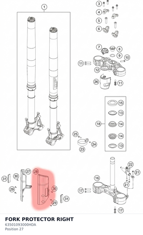 Diagram preview: FORK PROTECTOR RIGHT (63501093000HDA)