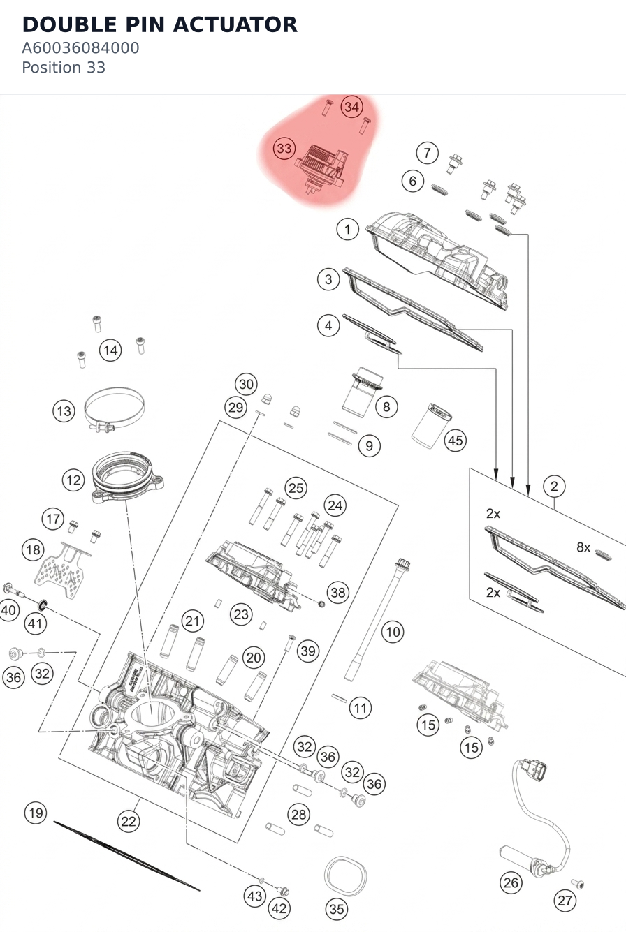 Diagram preview: DOUBLE PIN ACTUATOR (A60036084000)