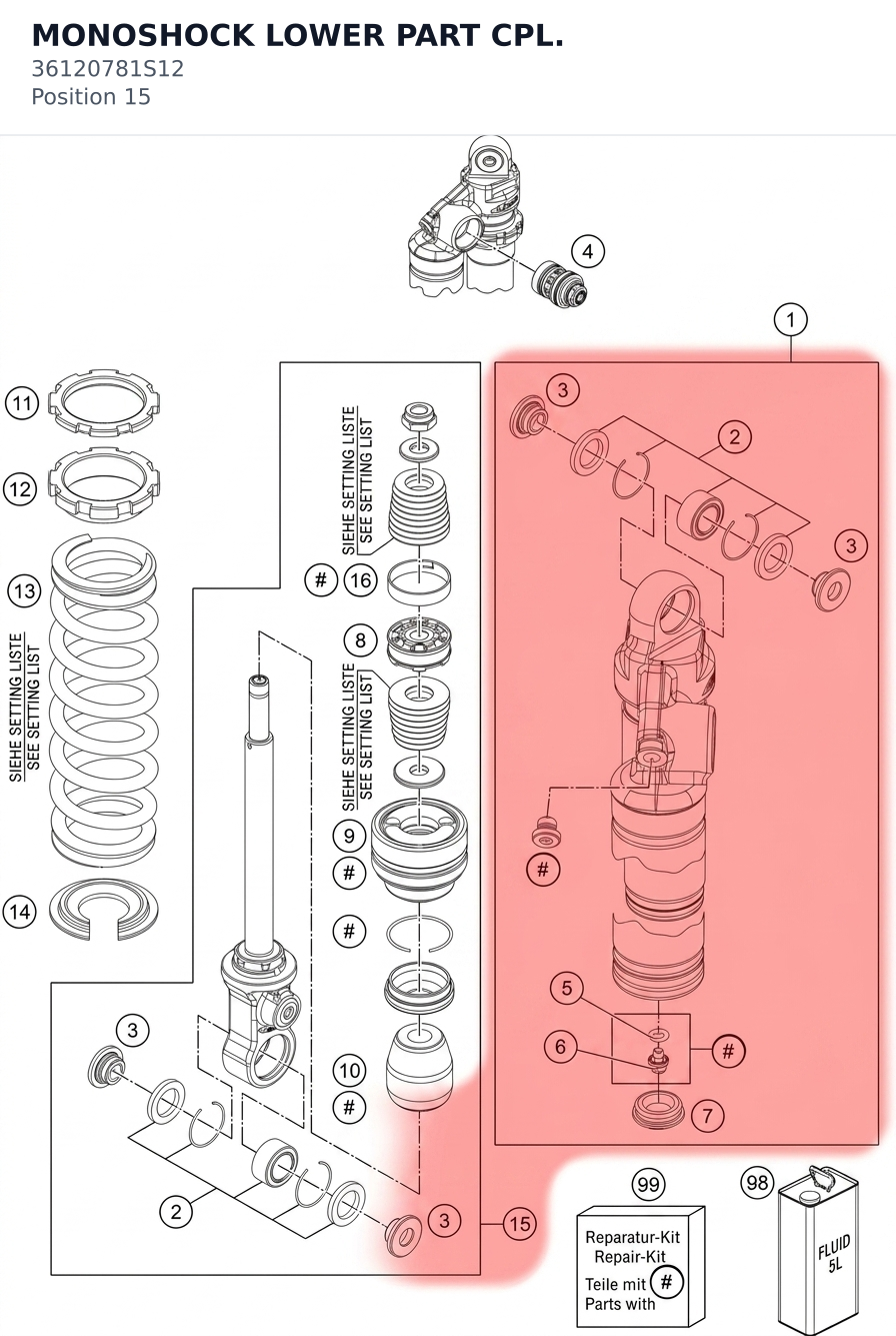Diagram preview: MONOSHOCK LOWER PART CPL. (36120781S12)