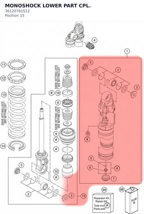Diagram preview: MONOSHOCK LOWER PART CPL. (36120781S12)