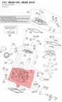 Diagram preview: CYL. HEAD CPL. REAR       2014 (6133612010024)
