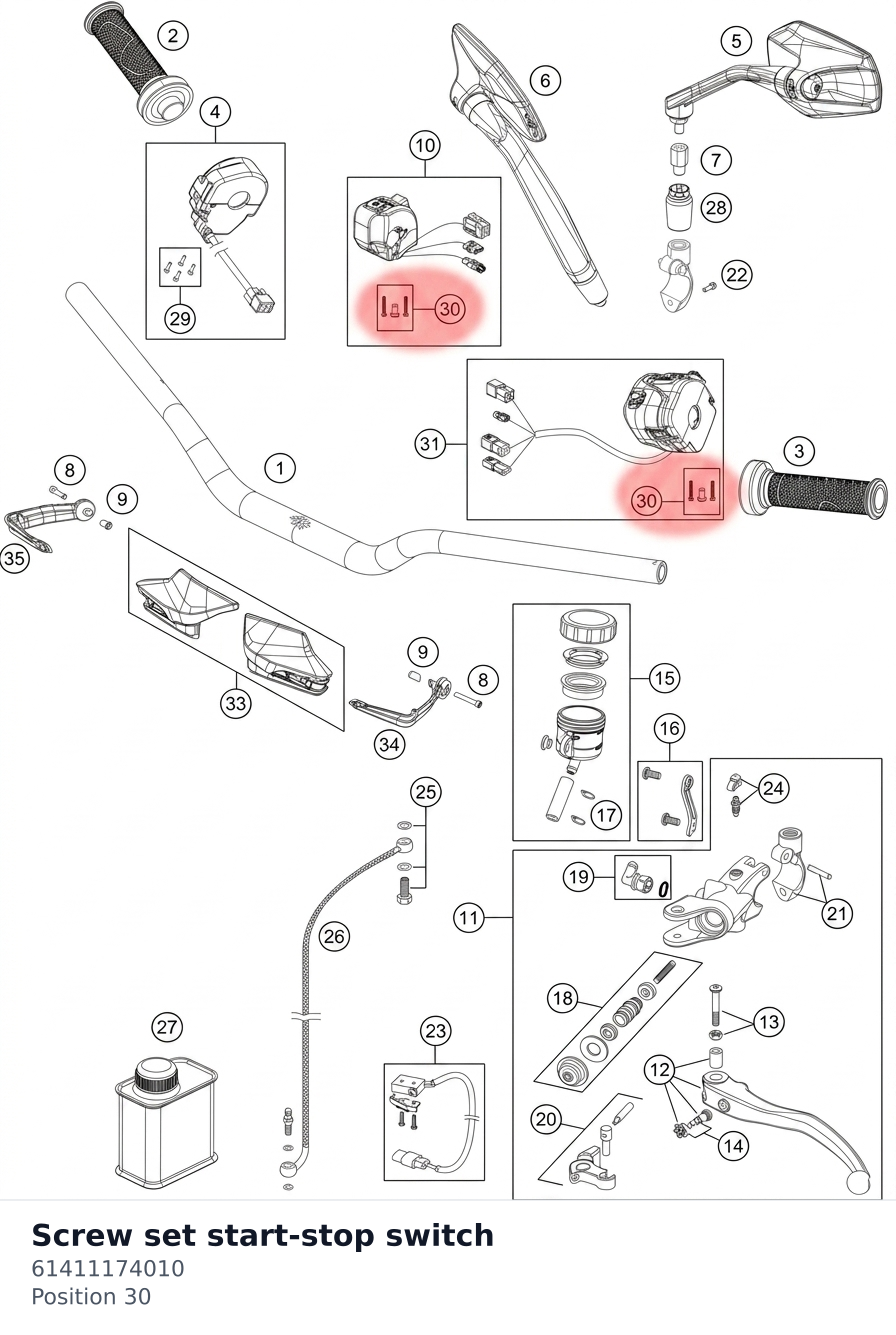 Diagram preview: Screw set start-stop switch (61411174010)