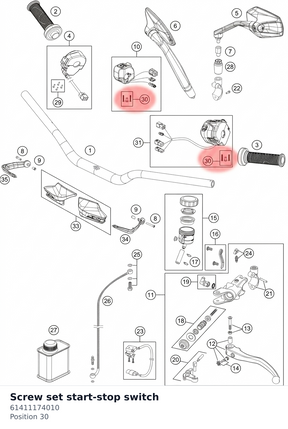 Diagram preview: Screw set start-stop switch (61411174010)