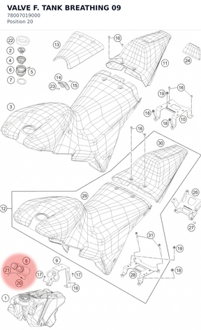 Diagram preview: VALVE F. TANK BREATHING     09 (78007019000)