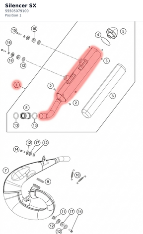 Diagram preview: Silencer SX (55505079100)