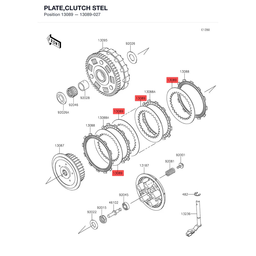Kawasaki OEM – PLATE,CLUTCH STEEL product image