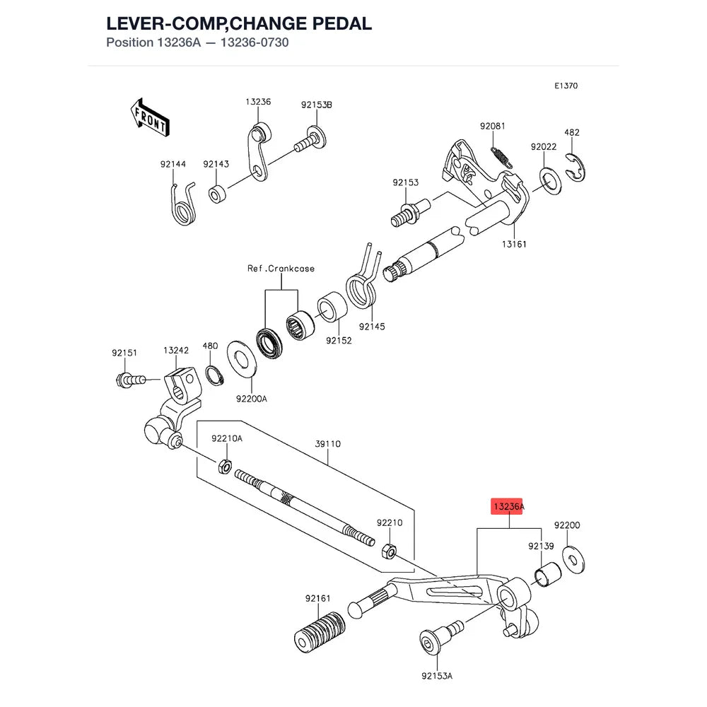 Kawasaki OEM – LEVER-COMP,CHANGE PED product image