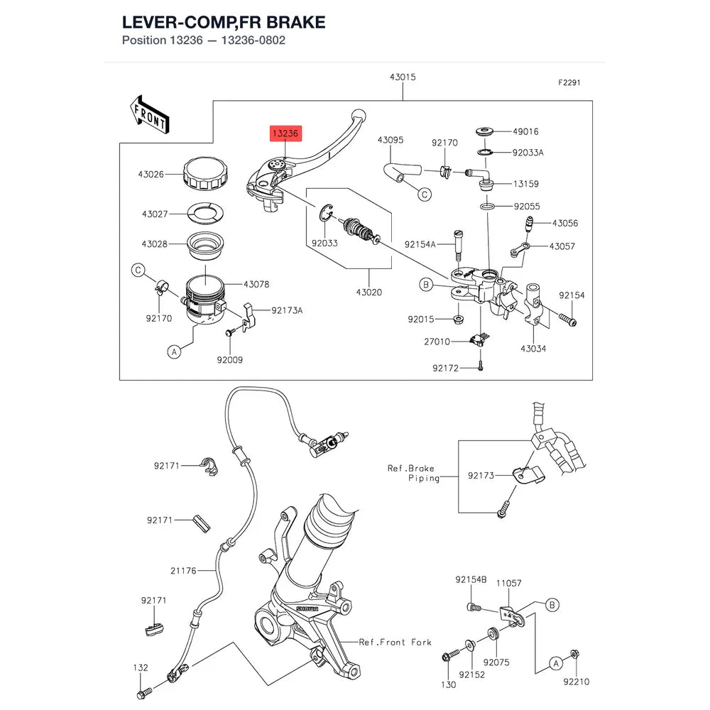 Kawasaki OEM – LEVER-COMP,FR BRAKE product image