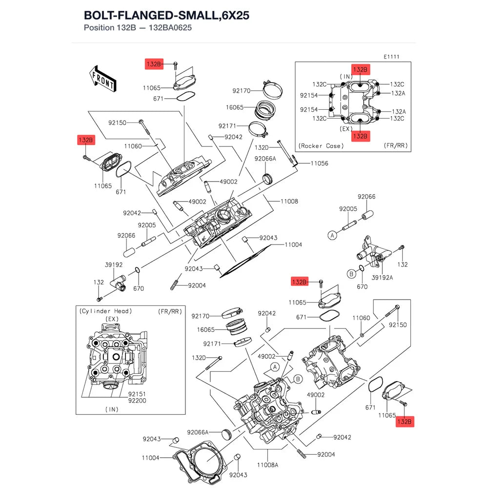 Kawasaki OEM – BOLT-FLANGED-SMALL,6X product image