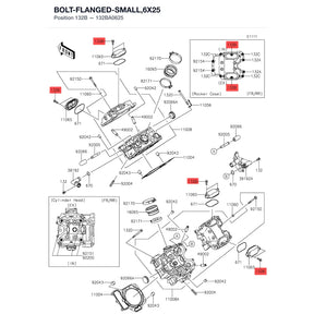 Kawasaki OEM – BOLT-FLANGED-SMALL,6X product image
