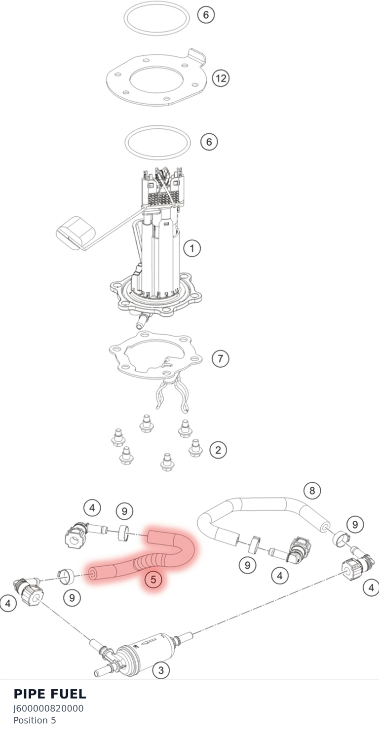 Diagram preview: PIPE FUEL (J600000820000)