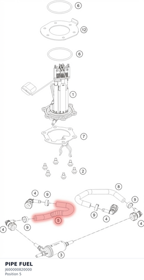 Diagram preview: PIPE FUEL (J600000820000)