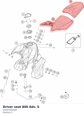 Diagram preview: Driver seat 800 Adv. S (63507040000)