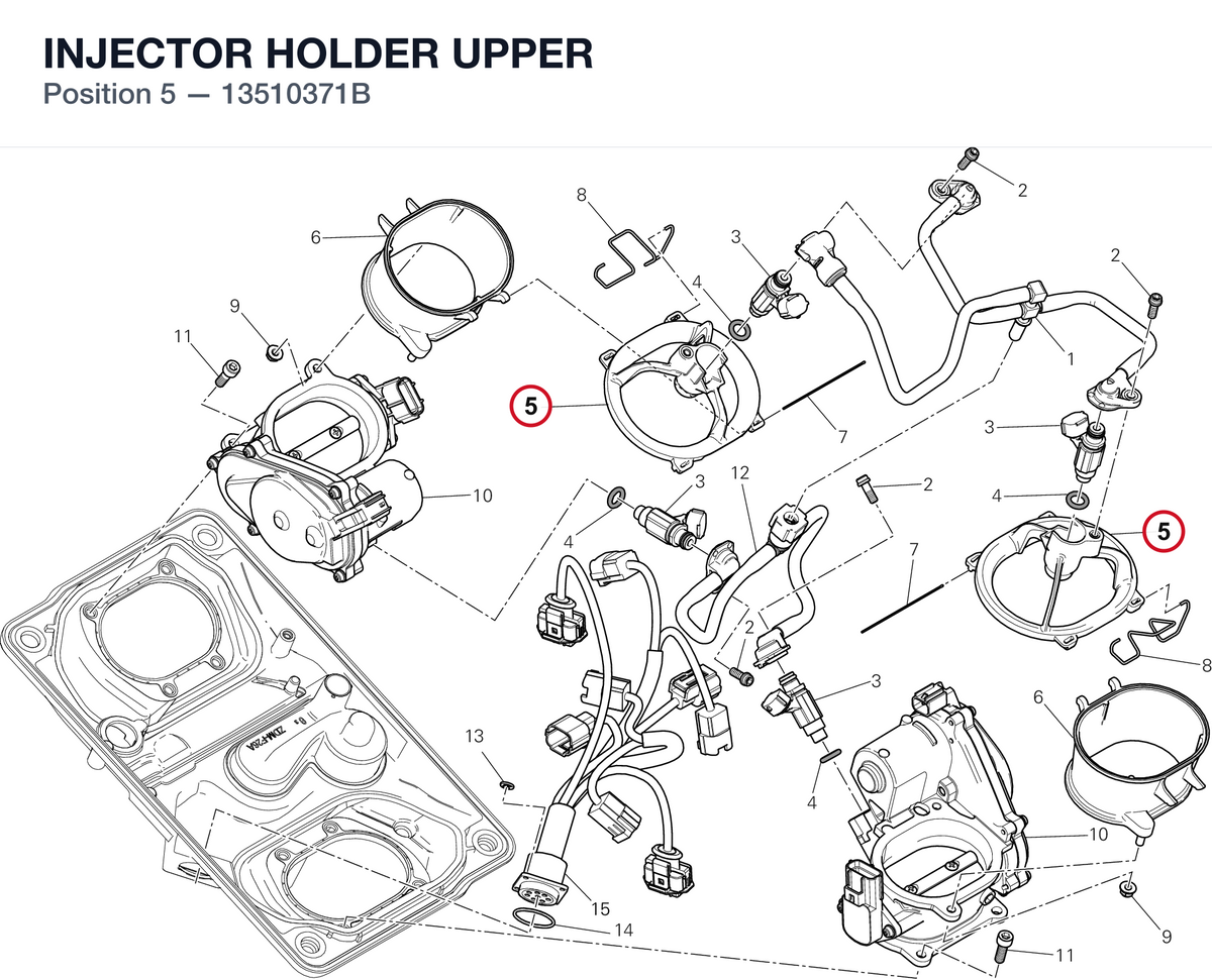 INJECTOR HOLDER UPPER 13510371B diagram position