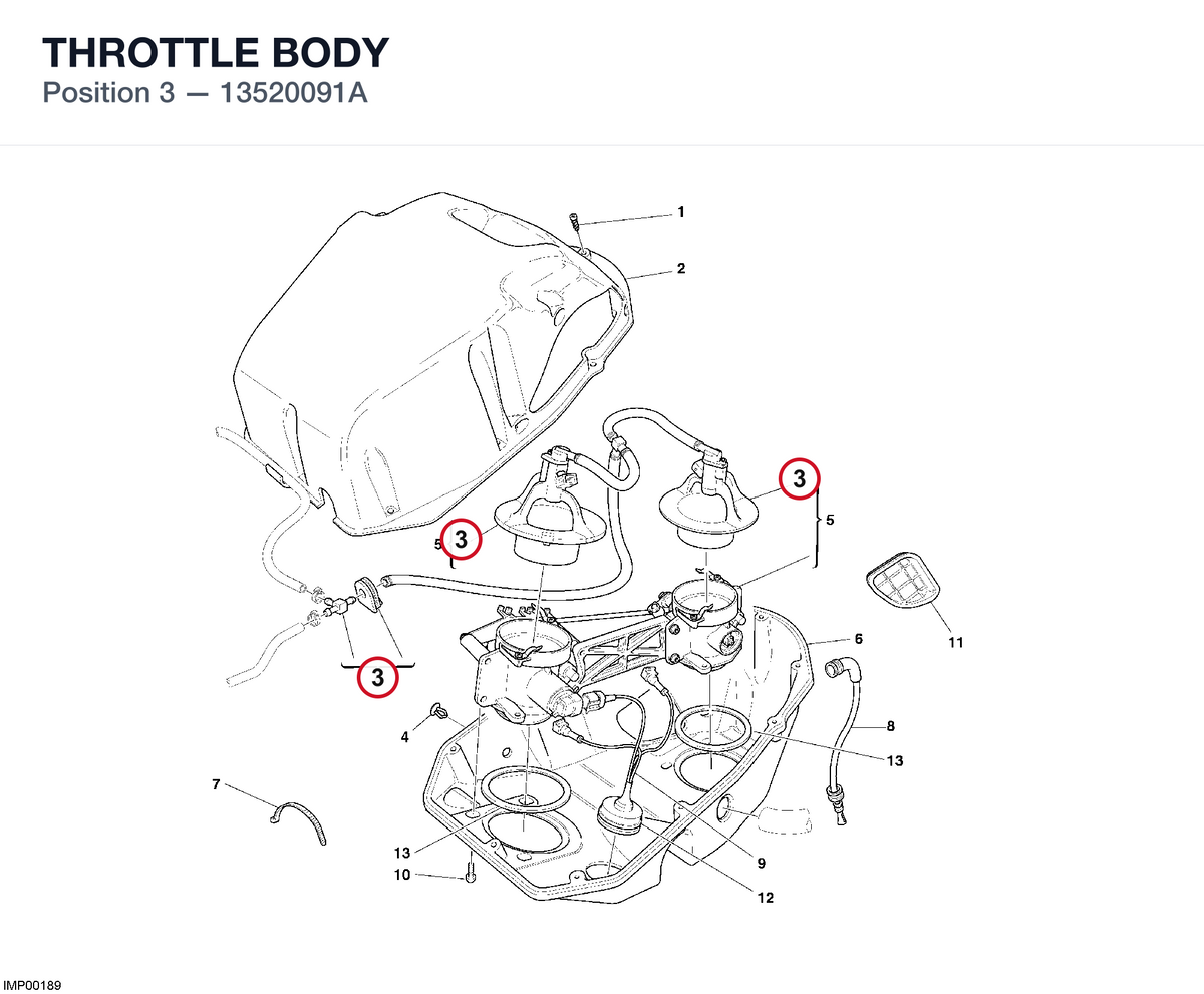 THROTTLE BODY 13520091A diagram position